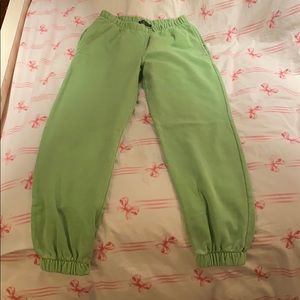 Neon Green Brandy Melville Sweatpants